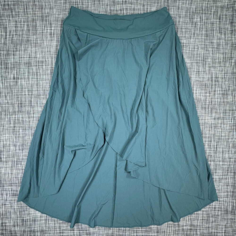 Halara Breezeful Women's High-Low Drape Front Skirt Teal Green Plus Size 1X NWT